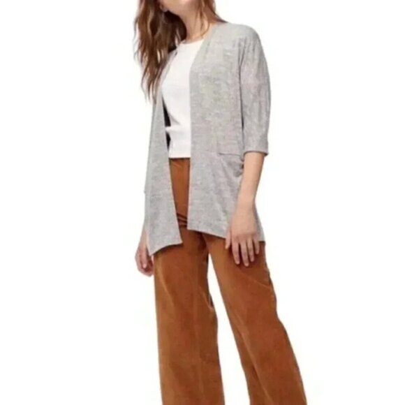 Aritzia Wilfred Free Zlata Gray Knit Open Front Cardigan Sweater Size XS - Picture 2 of 11